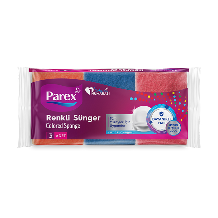 CANLI RENKLER OLUKLU SÜNGER 3'LÜ