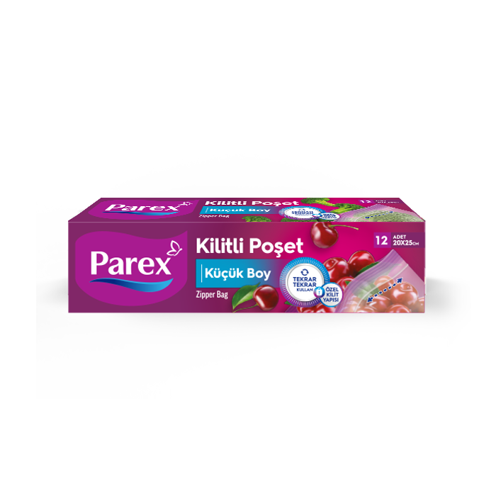 KİLİTLİ BUZDOLABI POŞETİ KÜÇÜK BOY 12'Lİ
