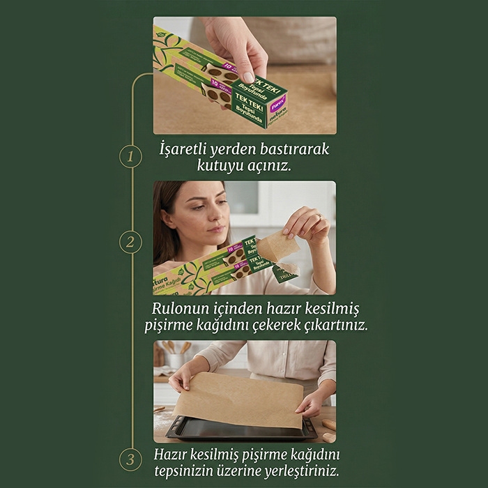 NATURA HAZIR KESİLMİŞ AĞARTILMAMIŞ PİŞİRME KAĞIDI